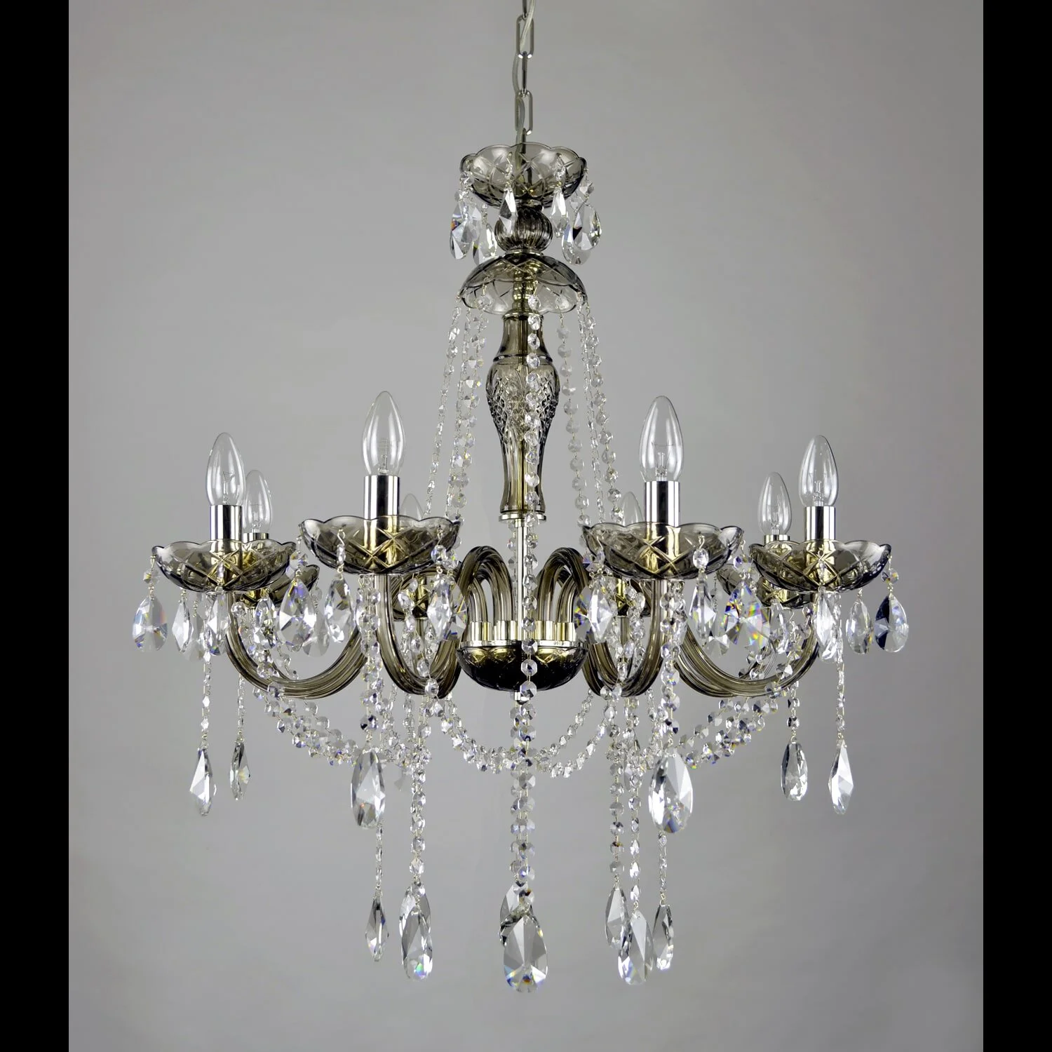 Grey on sale crystal chandelier